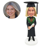 custom made graduation bobblehead figure graduate holding a diploma