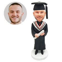 custom made graduation bobblehead figure male graduate holding a diploma