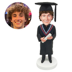 personalised bobble head figure graduate holding a certificate