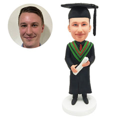 personalized bobblehead figure graduate holding a certificate
