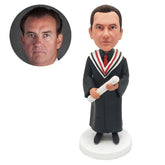 custom made bobble head figurine graduate holding a certificate