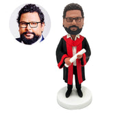 personalized bobble head figure male graduate holding a certificate