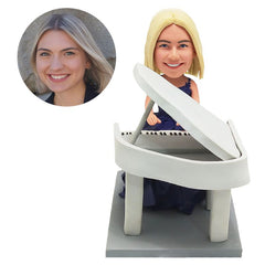 customized bobblehead figure woman playing the piano