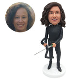 custom made bobblehead figure archer holding a bow and arrow
