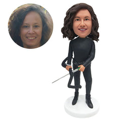 custom made bobblehead figure archer holding a bow and arrow