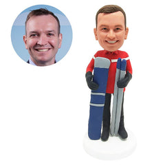 custom made skii bobblehead figure man