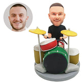 personalised bobblehead figure drummer beating a drum