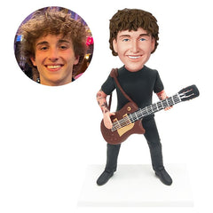 personalised bobblehead figure man playing the guitar