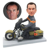personalised bobble head figure man riding a harley davidson motorcycle