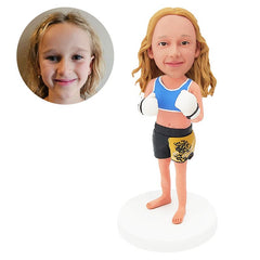 personalised bobblehead figure muay thai boxing boxer girl fighting