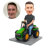 personalised tractor bobblehead figure man riding a quad bike
