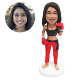 personalized bobblehead figure muay thai boxing female boxer fighting