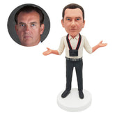 personalized bobble head figure photographer holding a camera