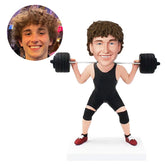 personalized bobblehead figure weightlifter weightlifting fitness
