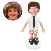 customized bobblehead figure man taking off his pants