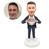 custom bobble head best dad figure tearing the shirt