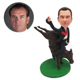 personalised bobblehead figure male boss businessman riding a bull