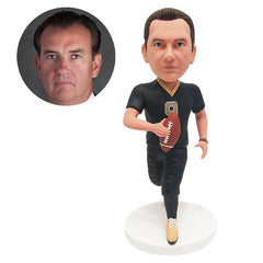 personalized bobblehead sport fan figure football player holding a football