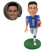 personalised bobble head sport fan figure football lover holding a football