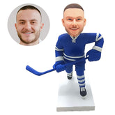 custom bobble head figure male hockey player right handed shooter