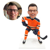 customized bobblehead figure hockey player left handed shooter