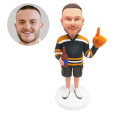 personalized bobblehead figure hockey fans holding a beer bottle