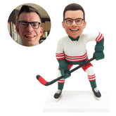 personalized bobble head figure hockey player right handed shooter