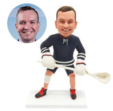 customised bobble head figure lacrosse player