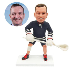 customised bobble head figure lacrosse player