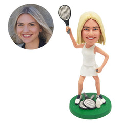 customised bobblehead figure female tennis player