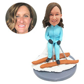 customized skiing bobblehead figurine