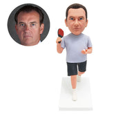 personalized bobble head figure male lover playing ping pong