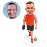 personalized bobble head figure player bobblehead holding discus and hammer