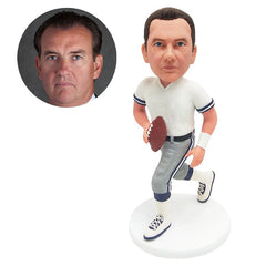 personalized bobble head figure male football quarterback player