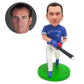 custom made bobble head male figure baseball hitter waving a baseball bat