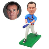 personalised bobblehead figure baseball hitter waving a baseball bat