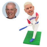personalised bobble head figure baseball player waving a baseball bat