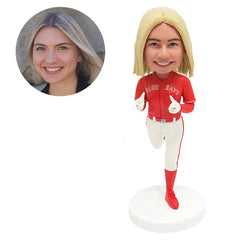 personalised bobble head figure female baseball coach