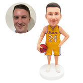custom made bobblehead figure basketball fans holding a basketball