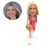 personalized bobblehead figure female basketball player
