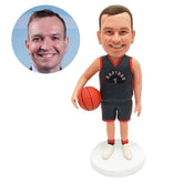 customised bobblehead figure basketball fans holding a ball