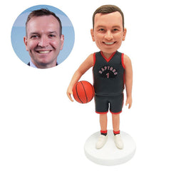 customised bobblehead figure basketball fans holding a ball
