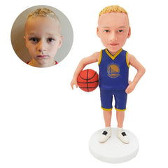 personalized bobblehead figure basketball kid holding a ball