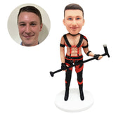 personalized bobblehead sexy man holding a microphone