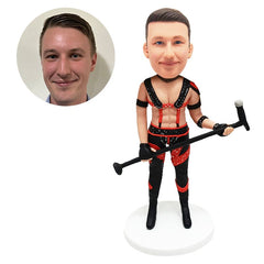 personalized bobblehead sexy man holding a microphone