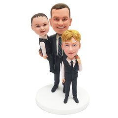 custom made bobbleheads figures father dad and two sons