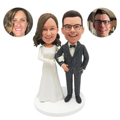 personalized wedding bobble heads figures cake topper