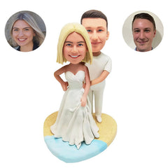 custom bobble head figure wedding cake topper