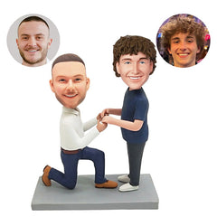 personalised bobbleheads figures same sex make a proposal theme bobblehead