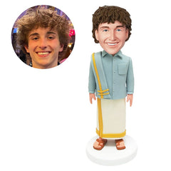 personalized bobblehead figure indian groomsman groom in Indian wedding clothes